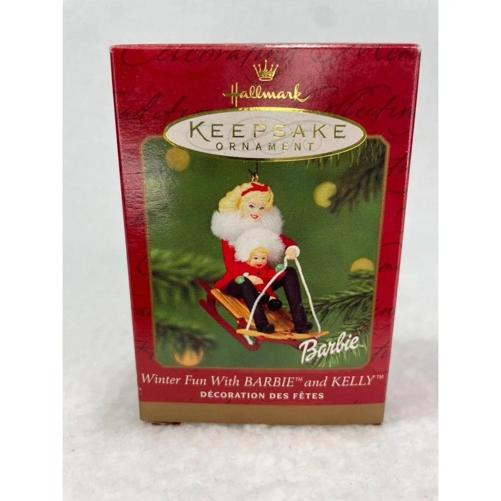 Hallmark Keepsake 2000 Winter‎ Fun With Barbie And Kelly Ornament
